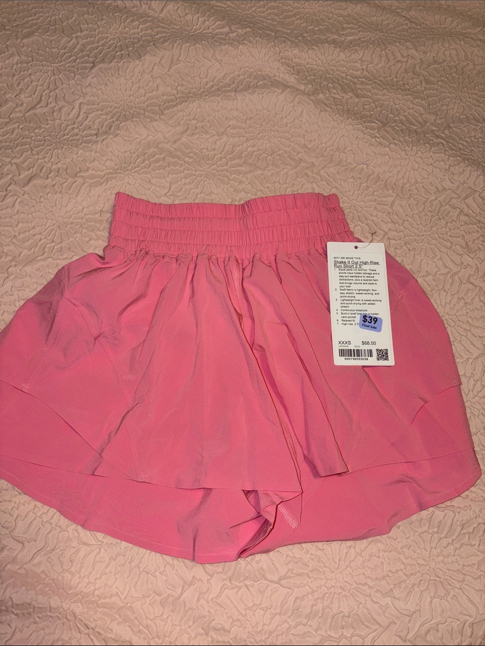 Women’s Lululemon size XXXS Shake It Out High-Rise Short 2.5”